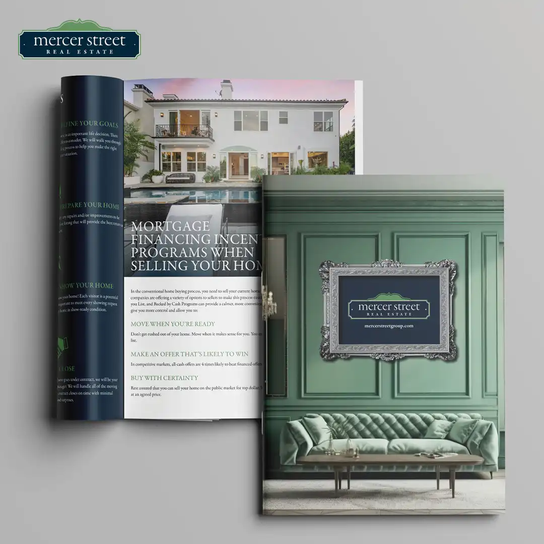 Mercer Street brand book and marketing materials