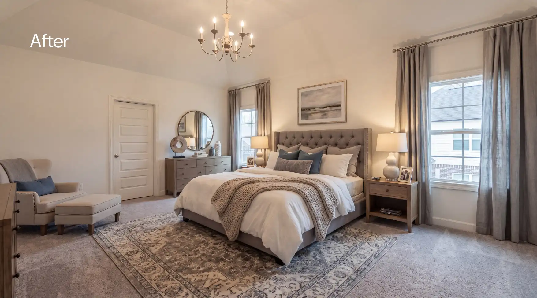 Bedroom after staging
