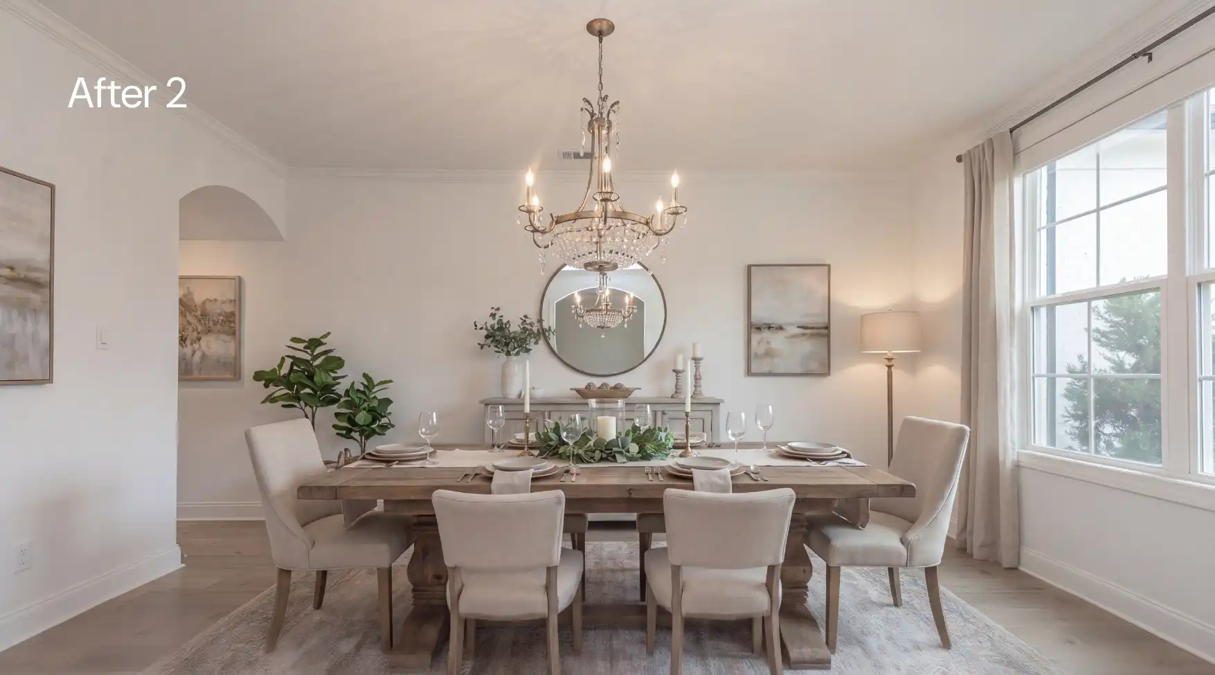 Dining room after staging