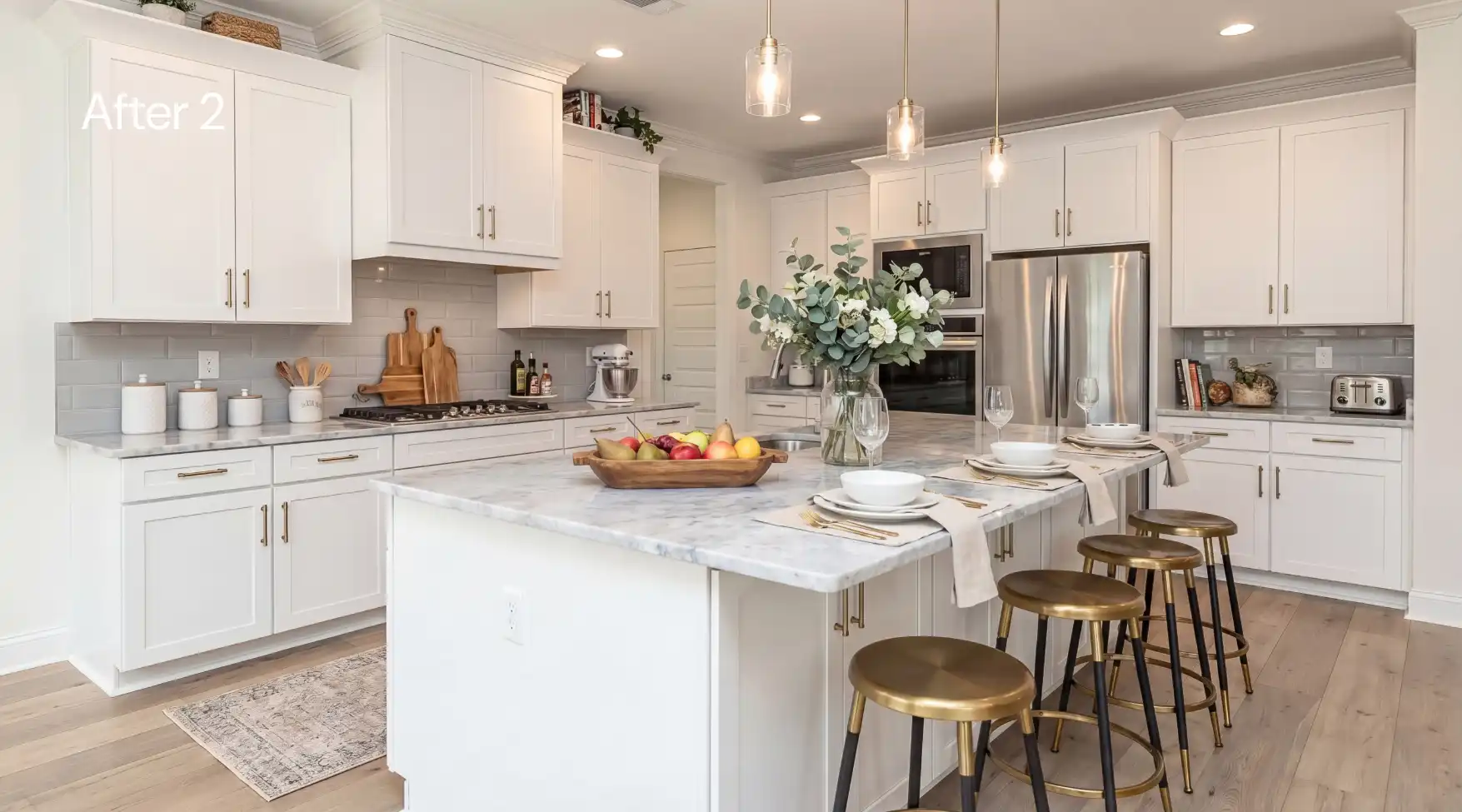 Kitchen after staging