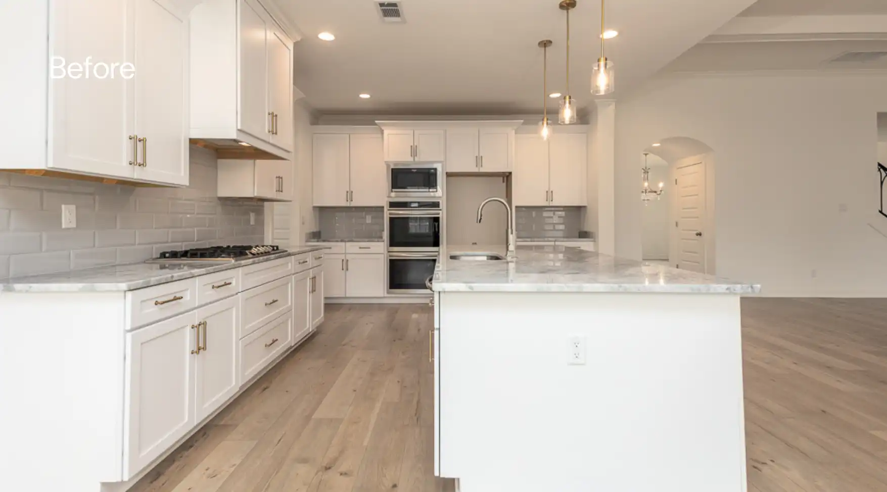 Kitchen before staging