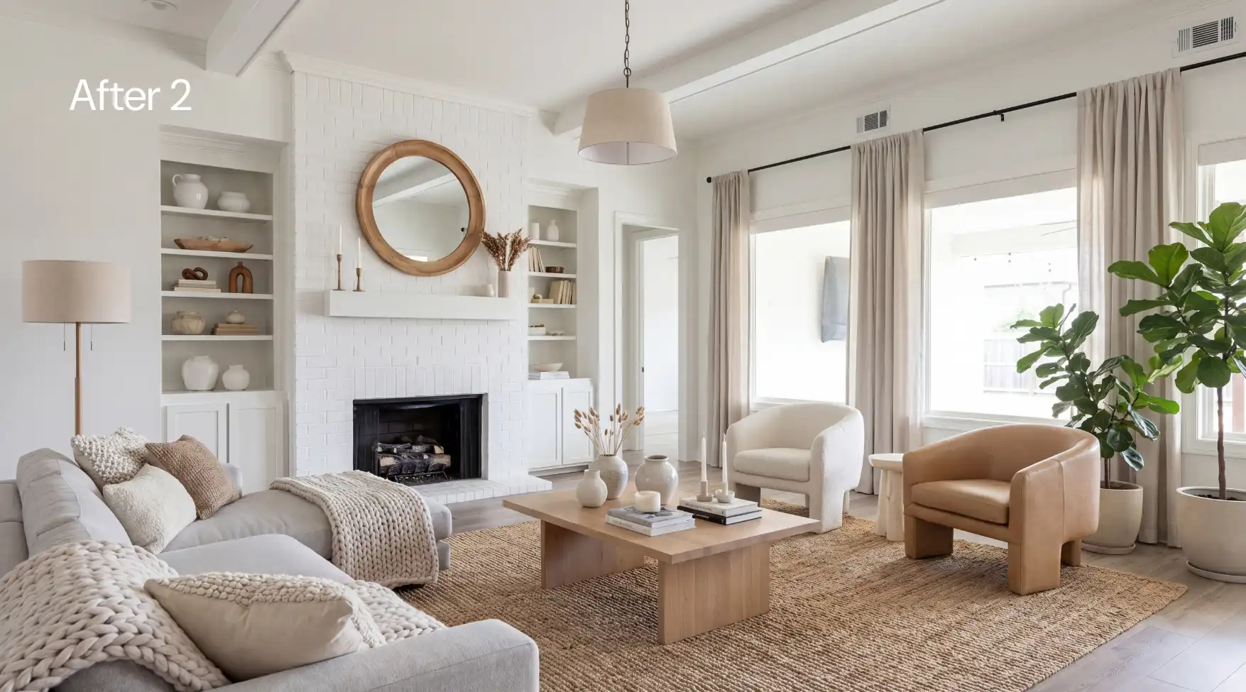 Living room after staging