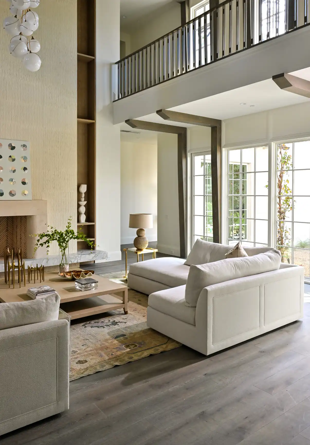 Modern architectural interior with a long horizon view.