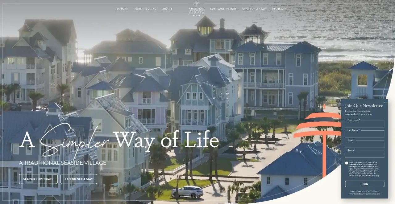 Cinnamon Shore Realty website built by Blok