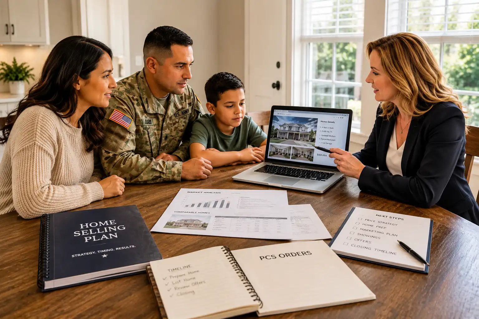 Military family planning a home sale with a Compass Military Division Realtor before a PCS move