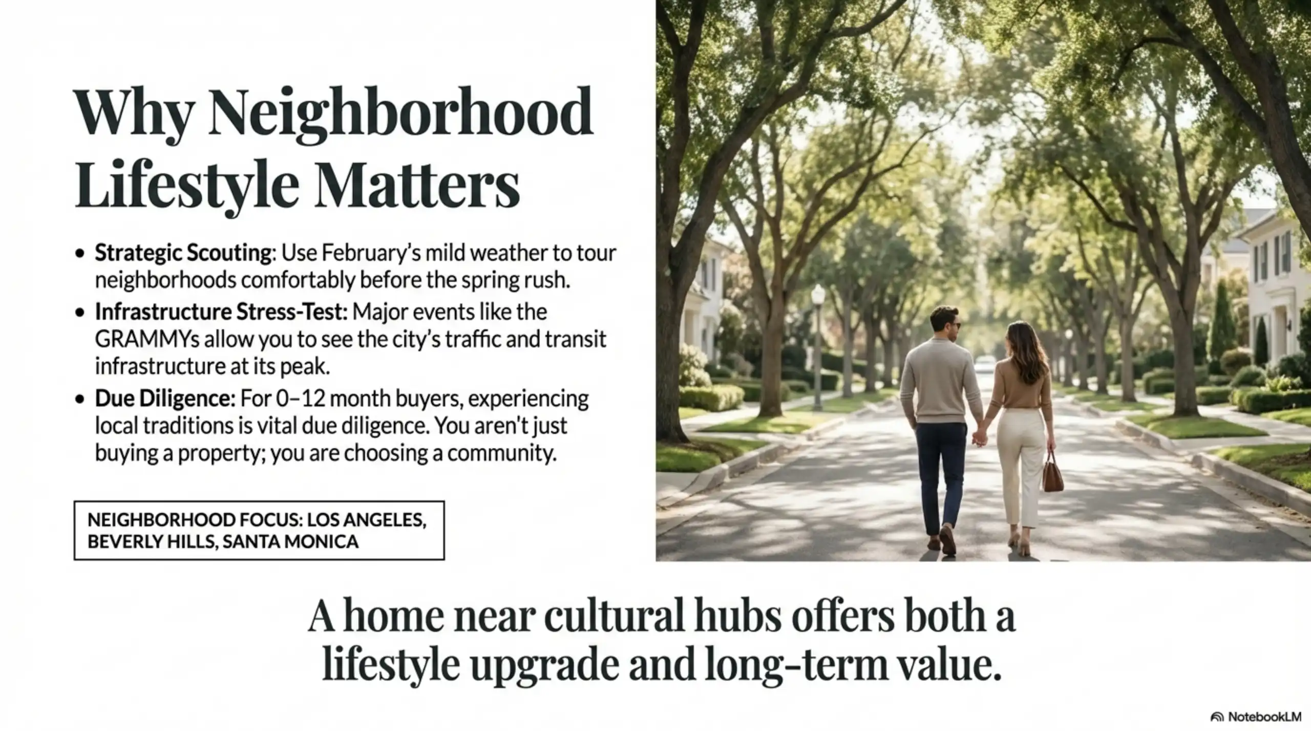 Street-level view of a residential neighborhood in Beverly Hills with mature trees.