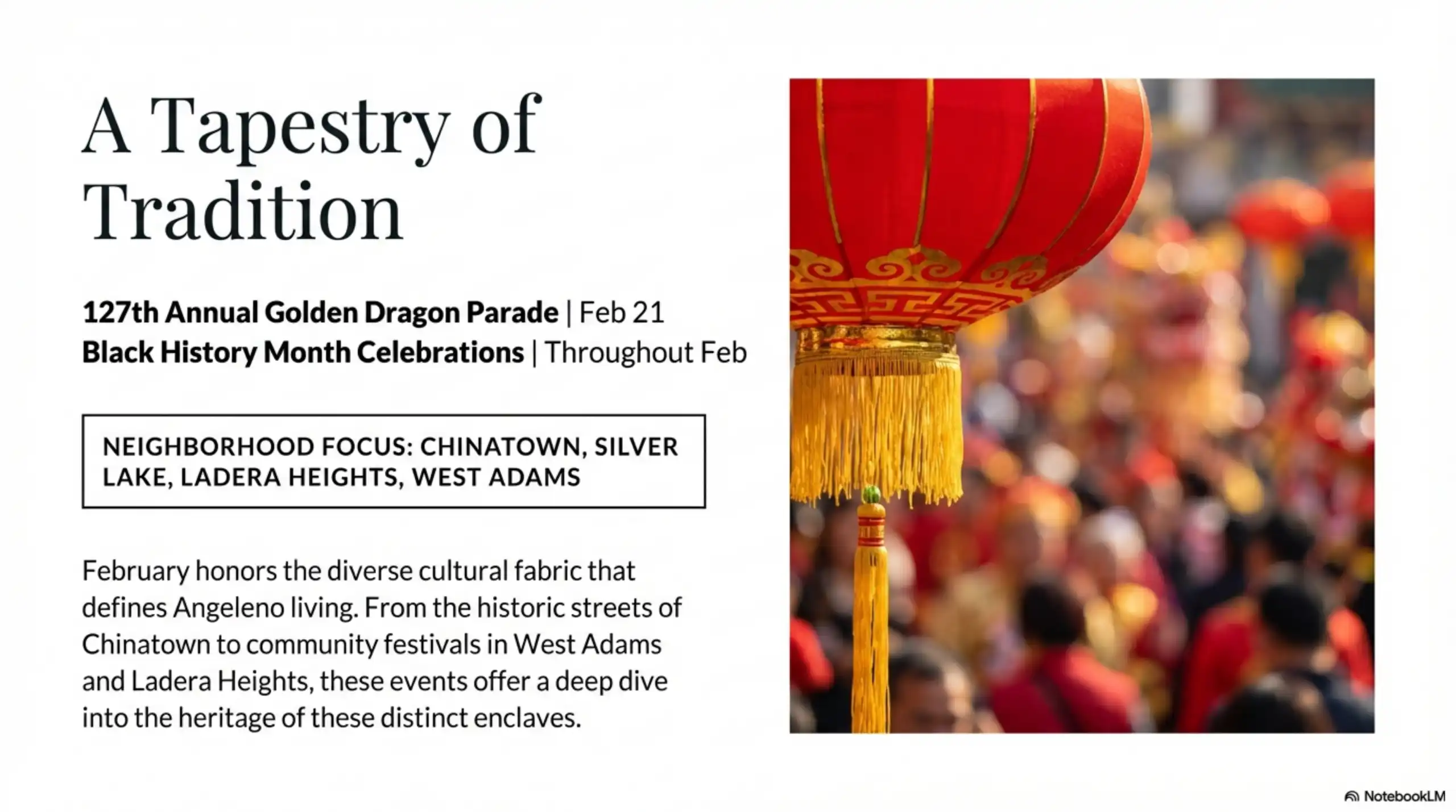 Large red Chinese lantern hanging in front of a blurred crowd in Chinatown.