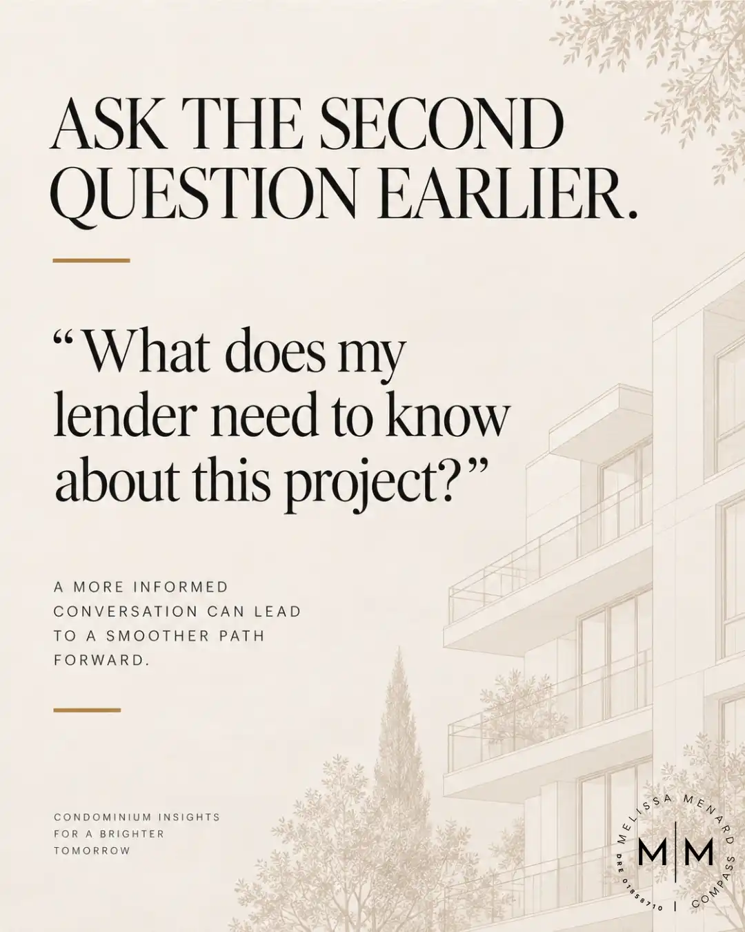 Mortgage preapproval worksheet beside a photograph of a condominium building.