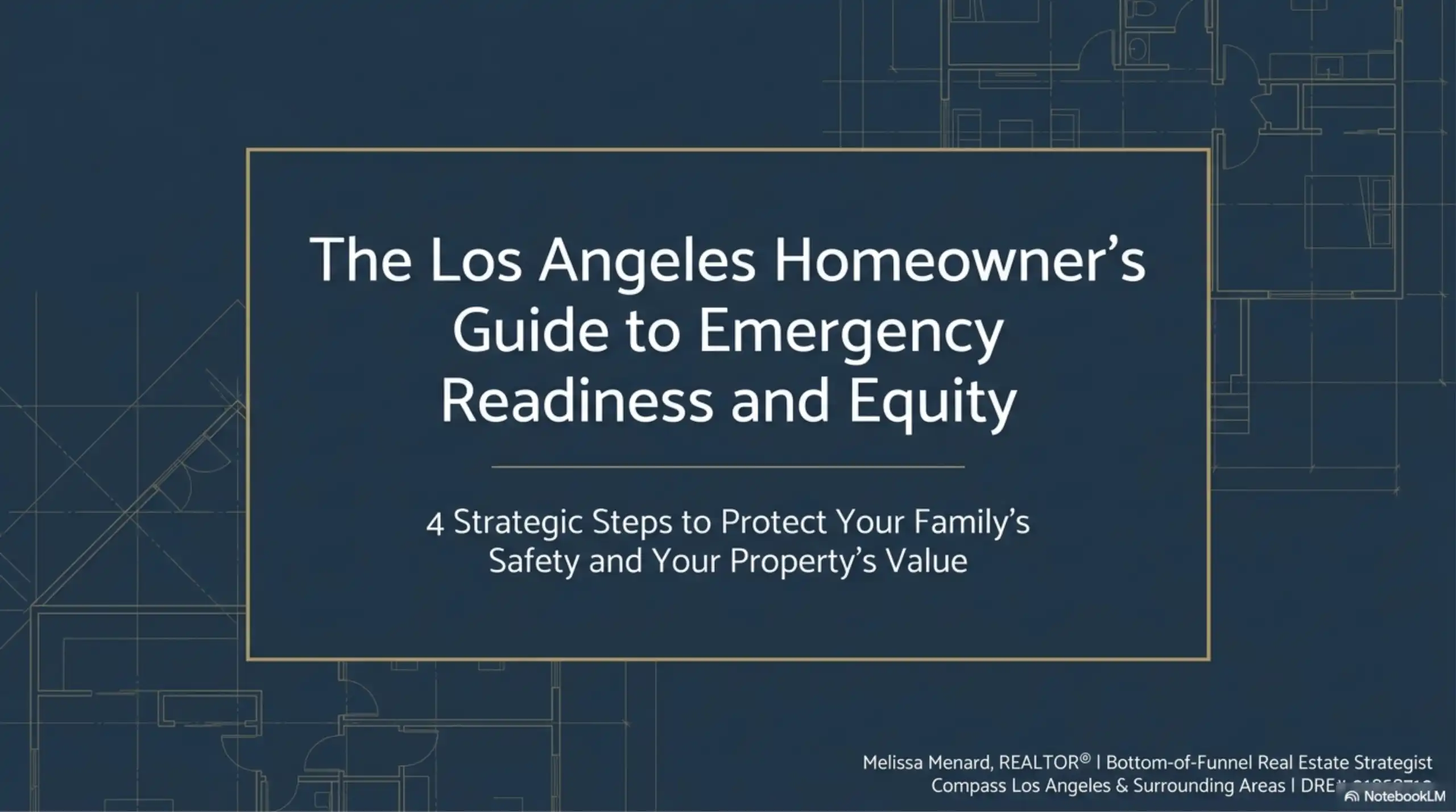Los Angeles real estate presentation title slide regarding emergency readiness and home equity.