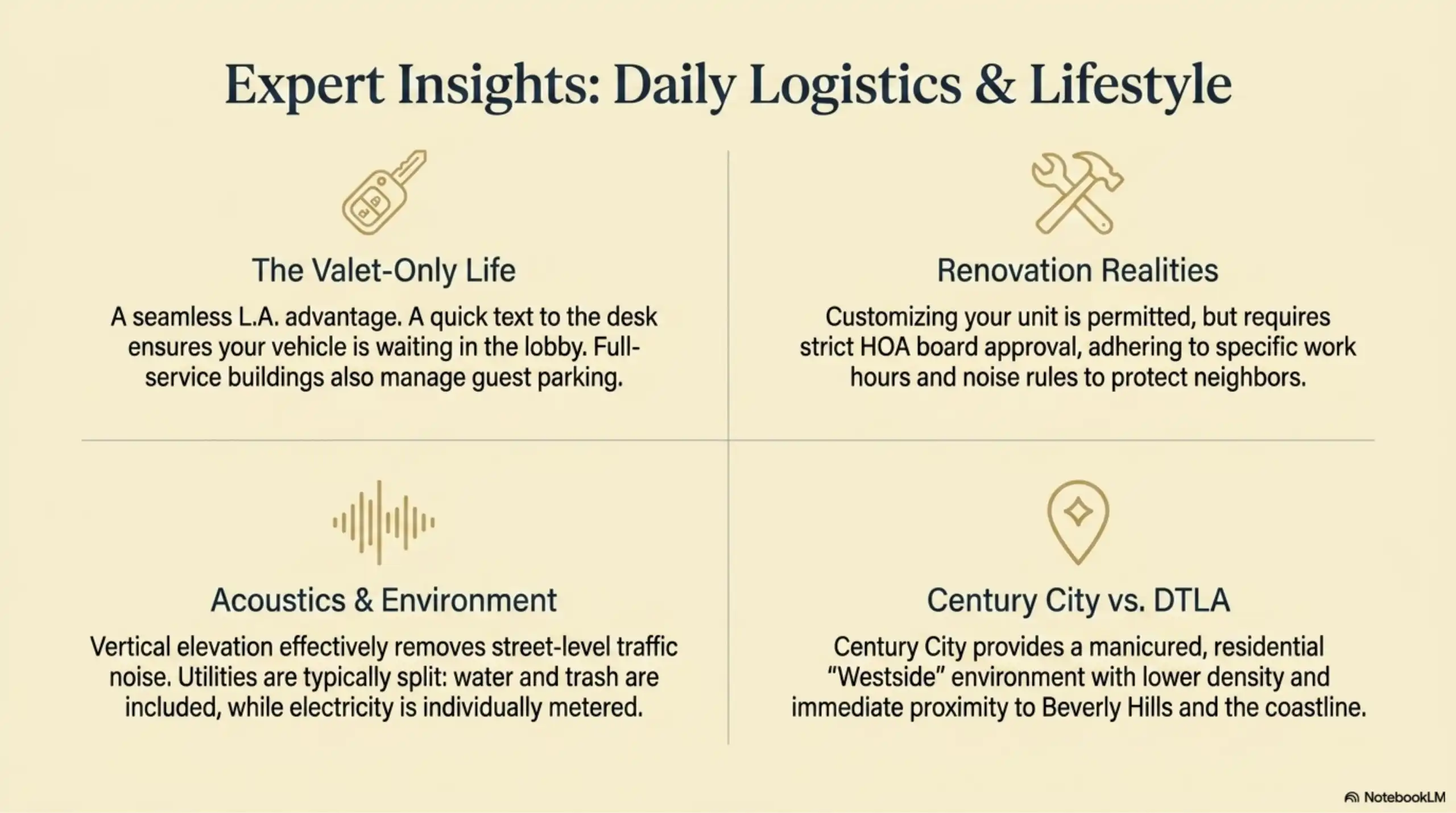 Infographic on high-rise daily logistics and lifestyle.