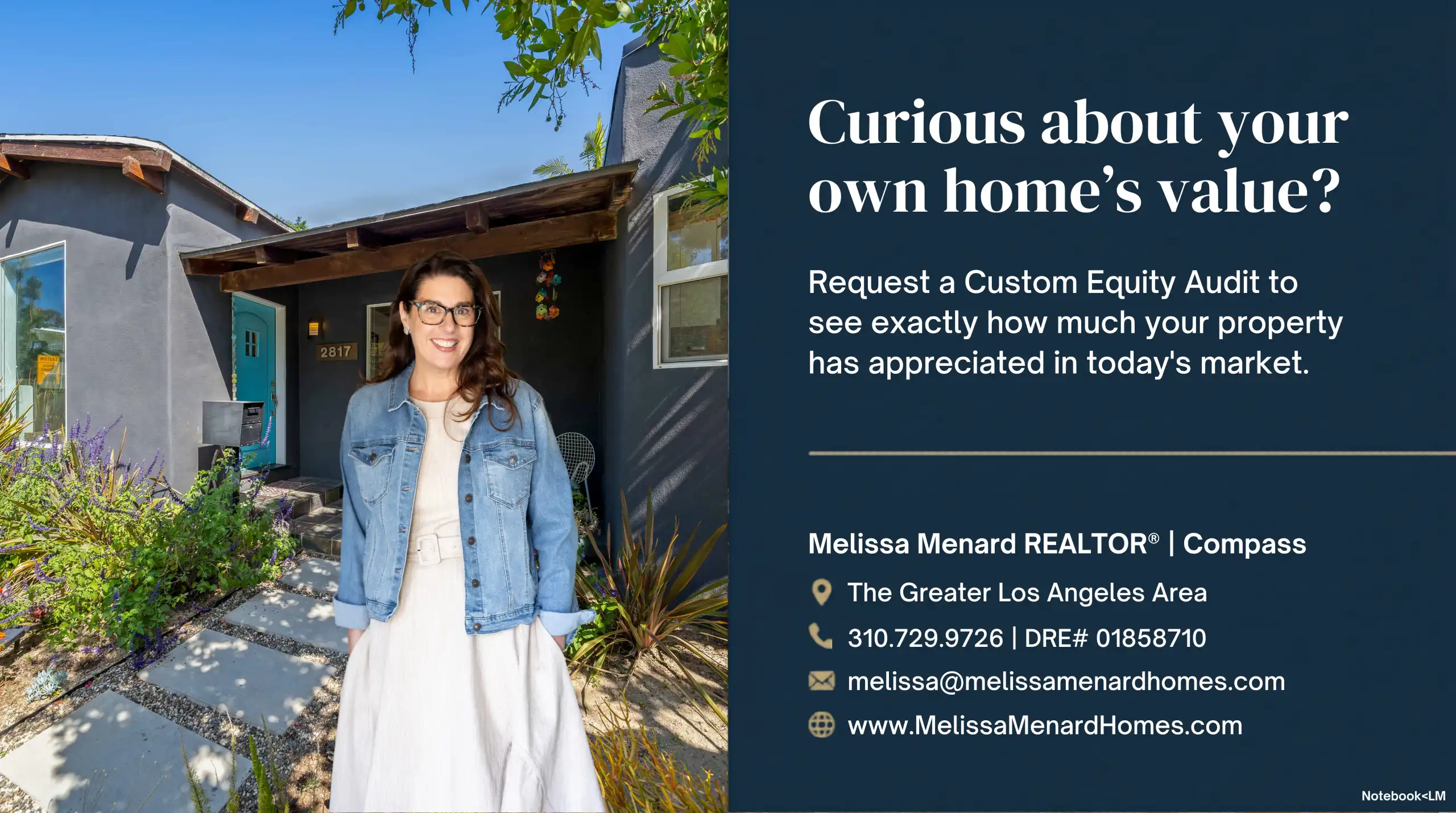 Real estate agent Melissa Menard in front of 2817 Virginia Ave exterior.