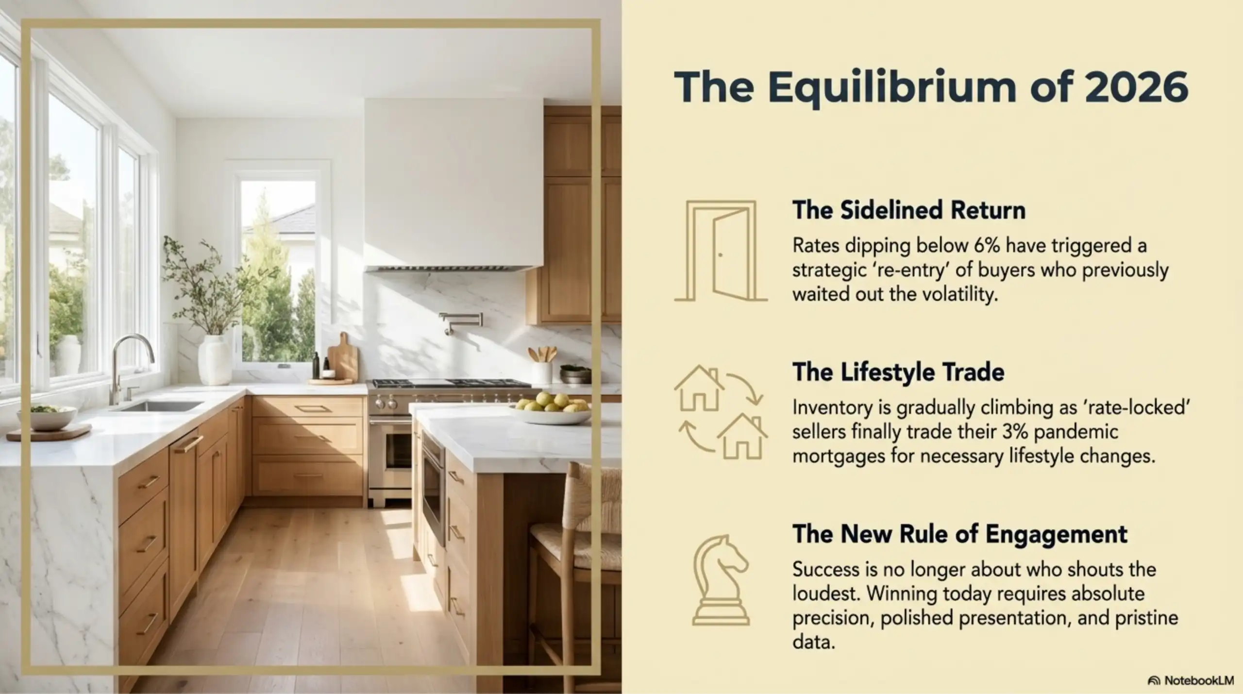 Modern kitchen with white marble countertops, light wood cabinetry, and a large center island.