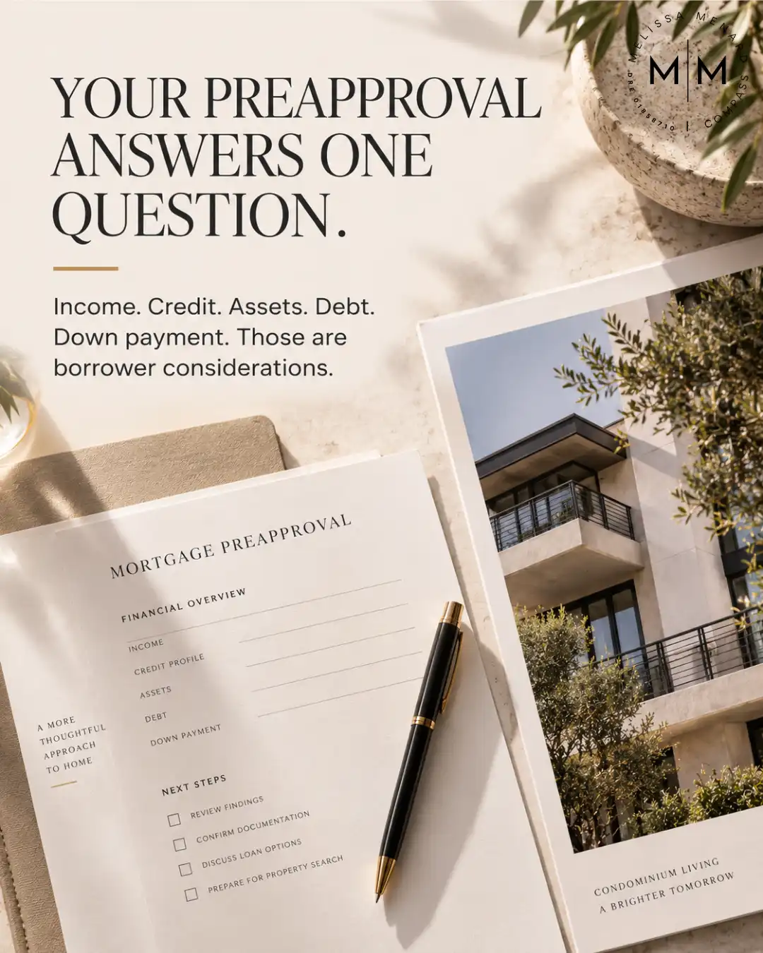 Graphic asking what a mortgage lender needs to know about a condominium project.