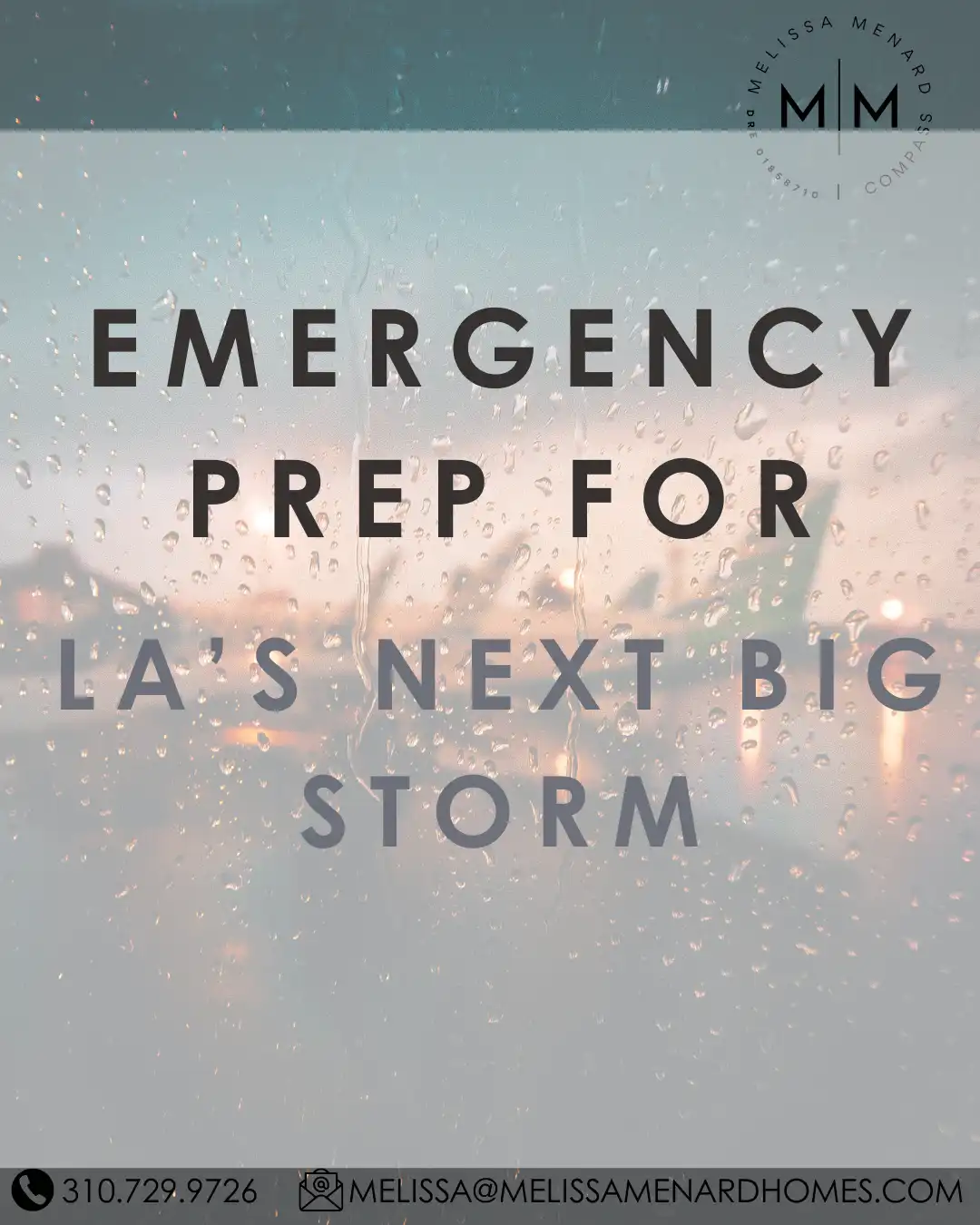 Los Angeles neighborhood preparing for rainstorm with sandbags, secured furniture, and clear storm drains.