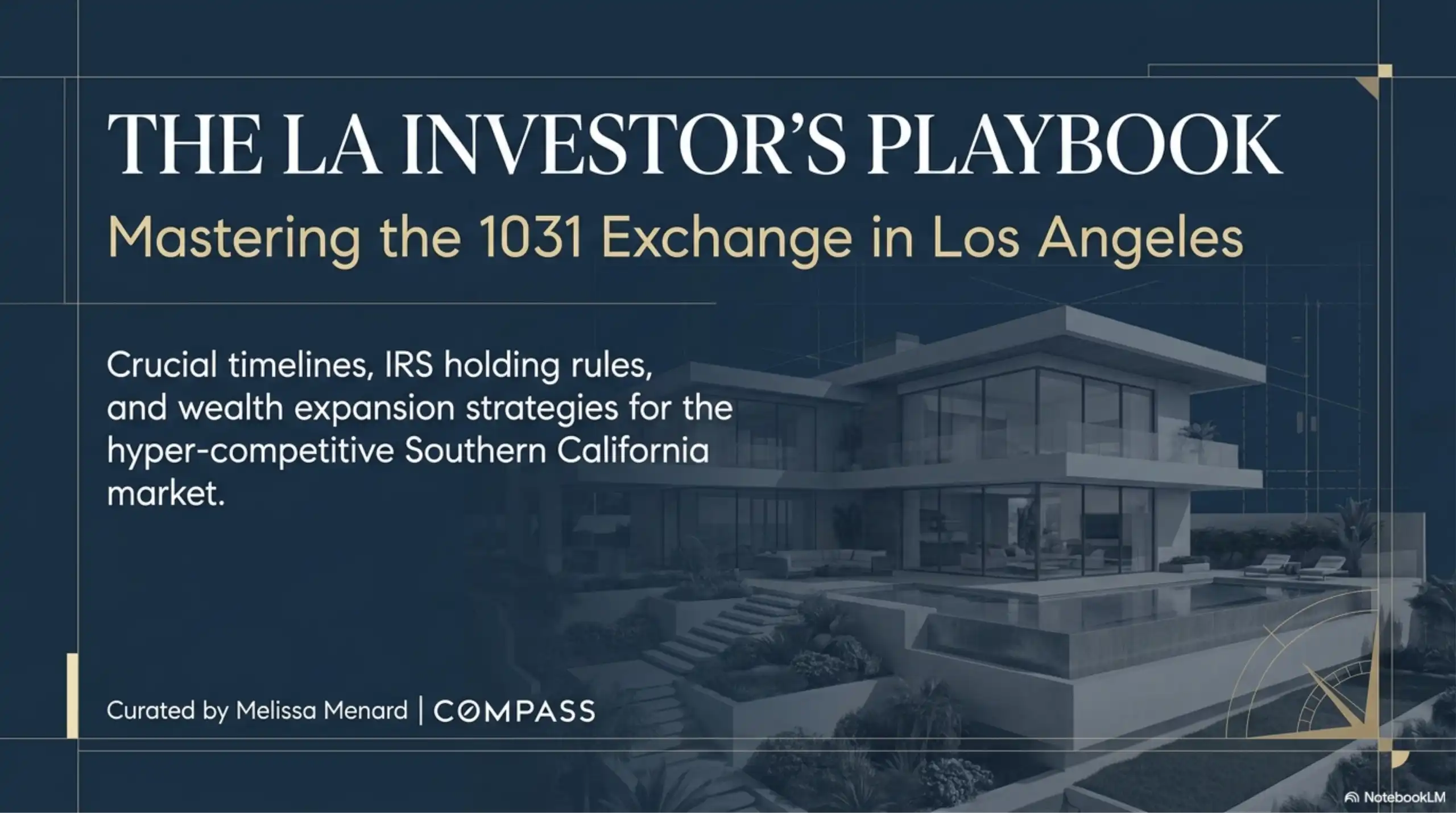 Presentation cover slide for a Los Angeles real estate 1031 exchange playbook.
