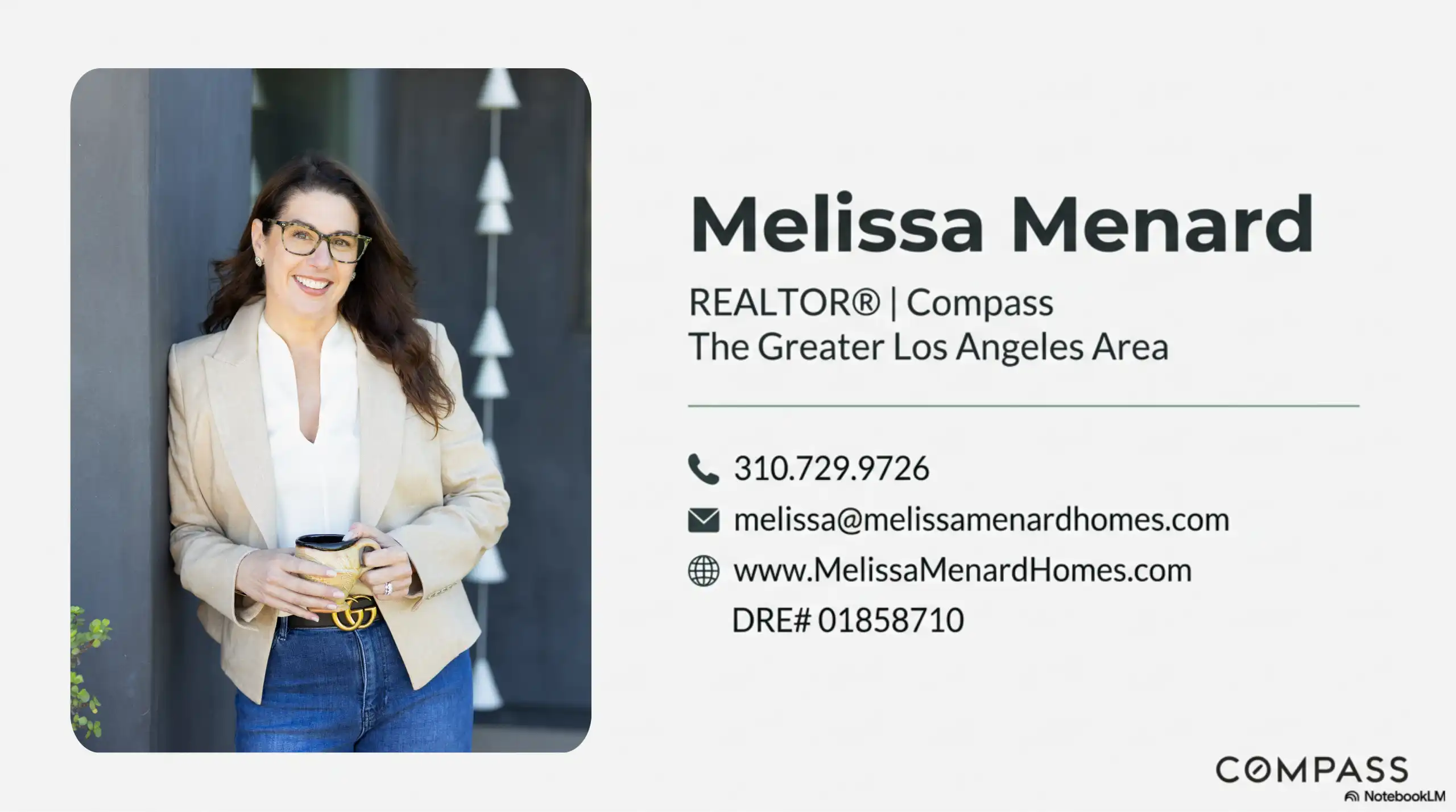 Professional headshot of Melissa Menard, a Realtor with Compass in the Greater Los Angeles Area.