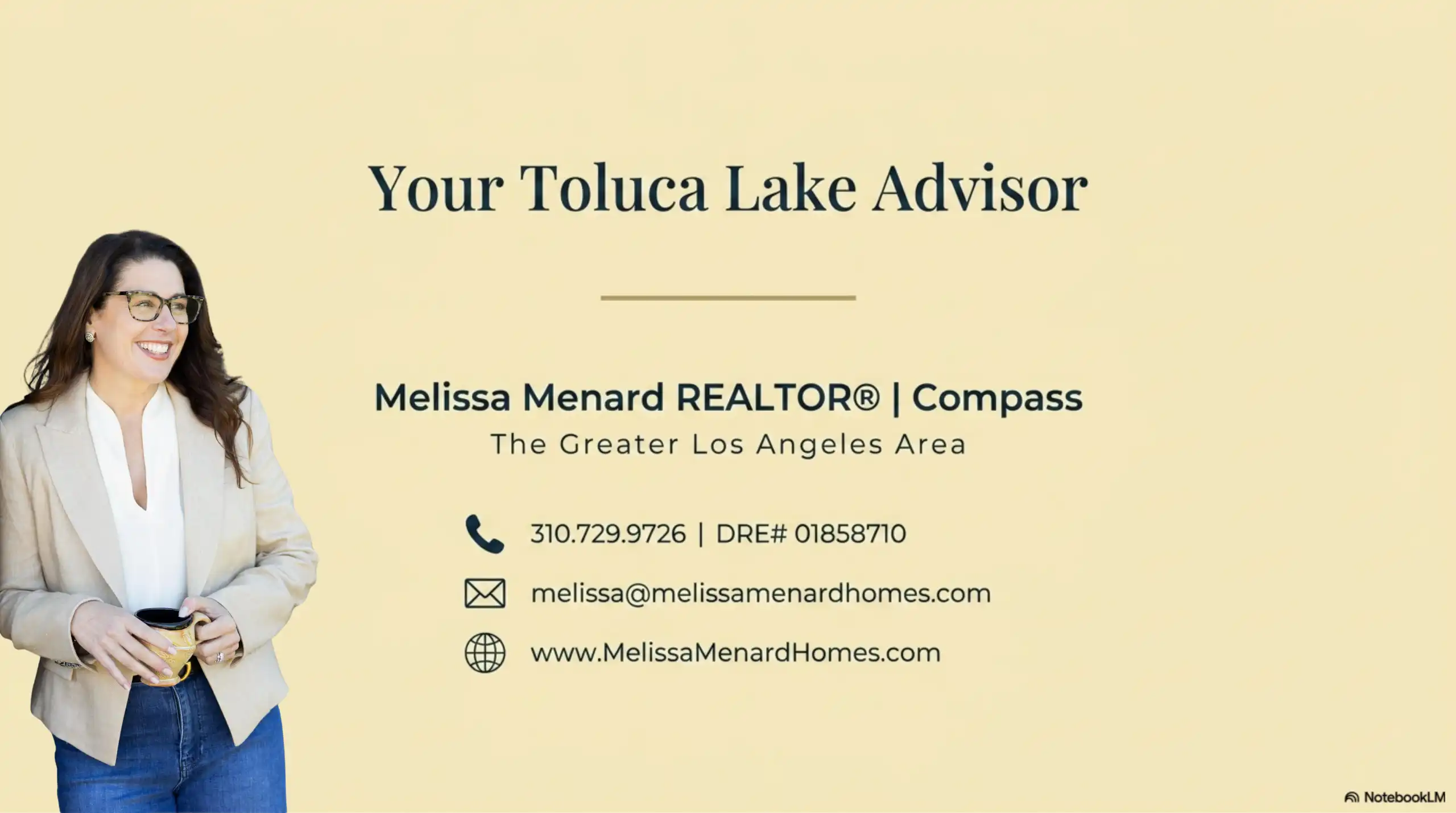 Real estate advisor contact card for Toluca Lake property services