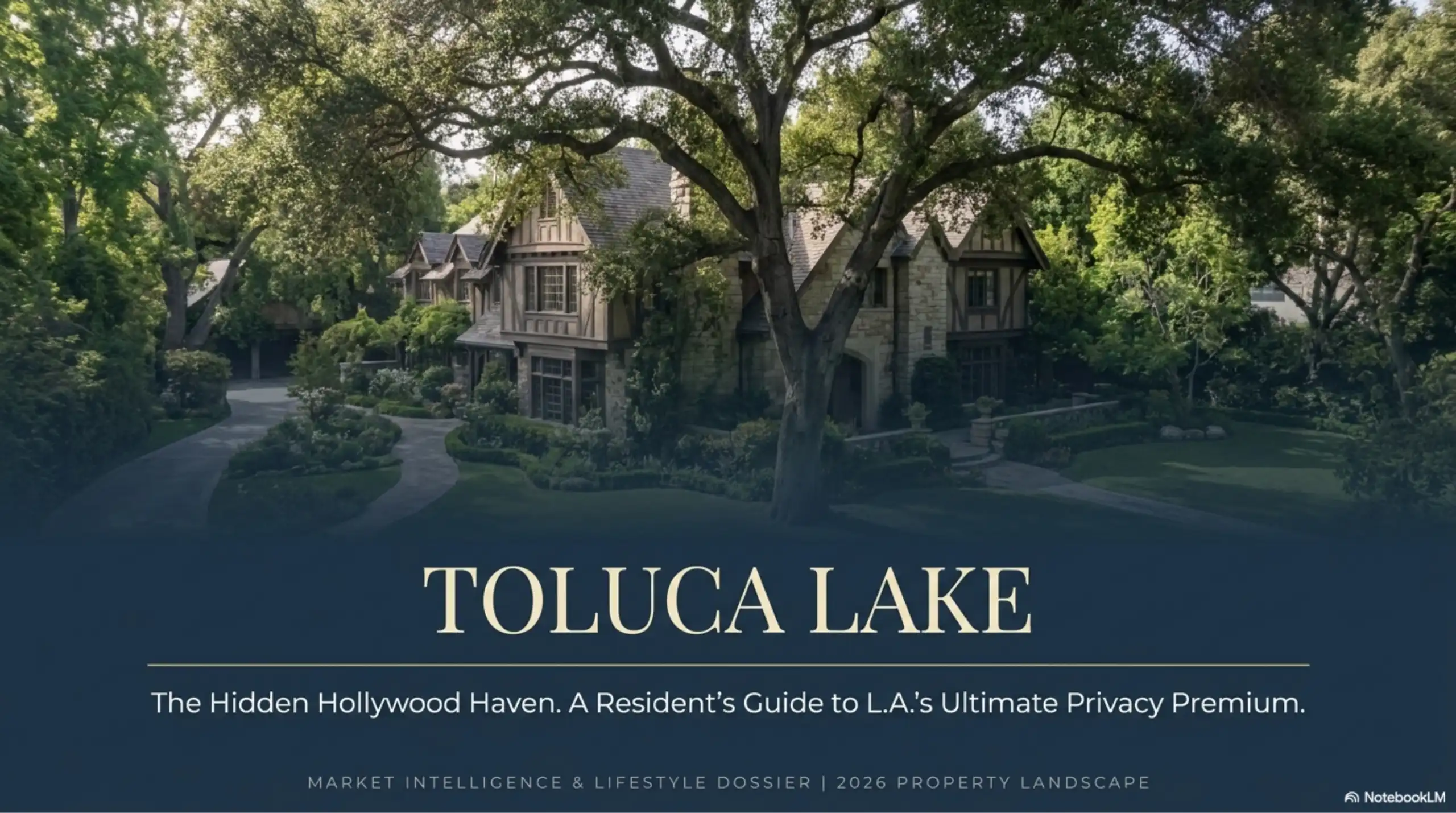 Single-family Tudor estate with stone accents in Toluca Lake