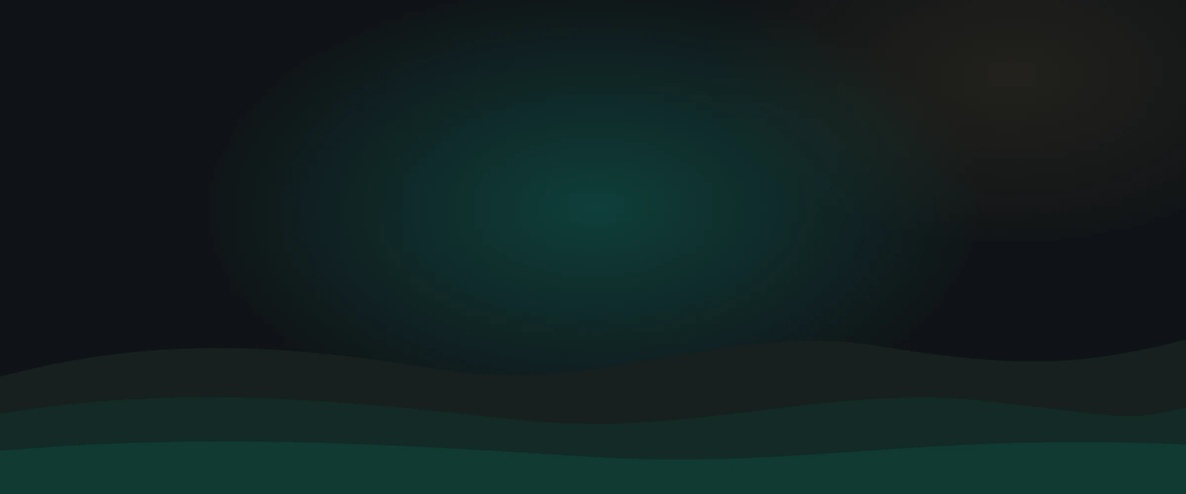 Abstract night sky with a soft teal glow over layered rolling Middle Tennessee hills.