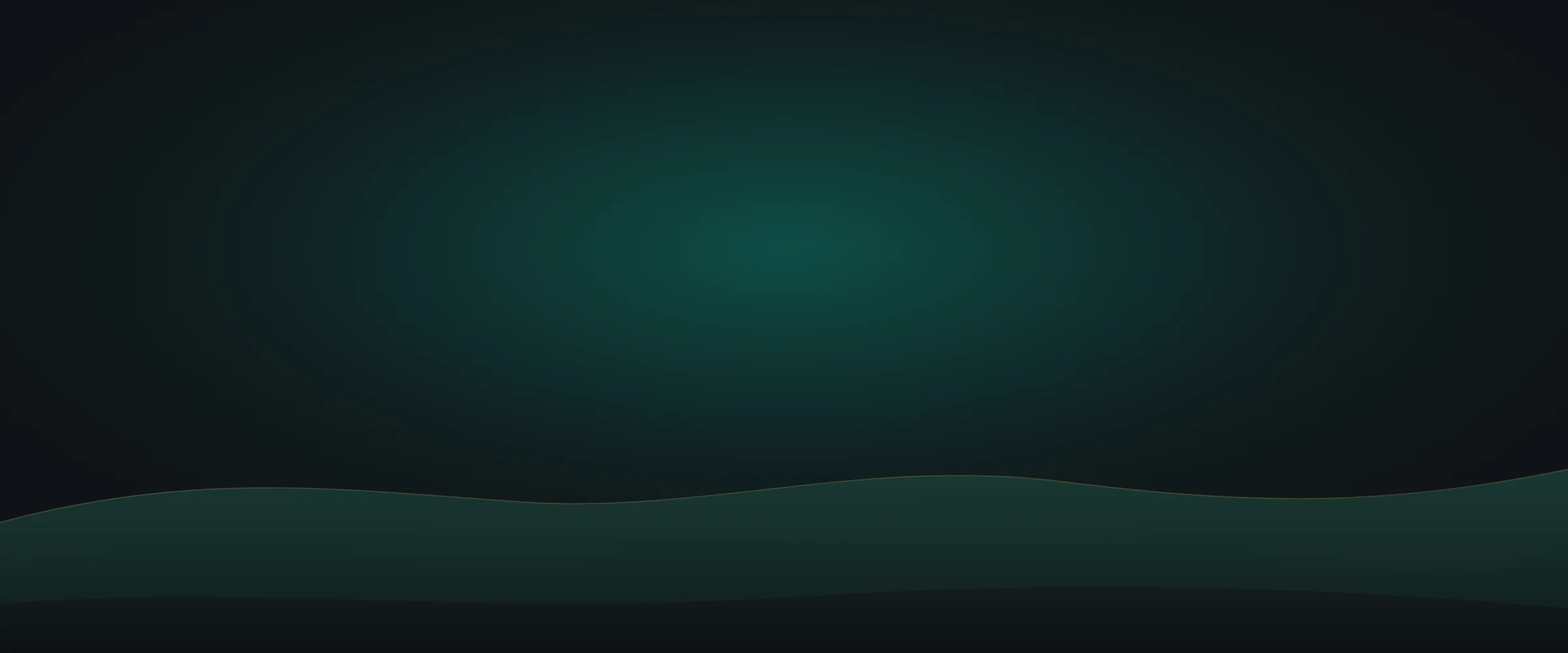Abstract night sky with a soft teal glow over layered rolling hills, representing Middle Tennessee.