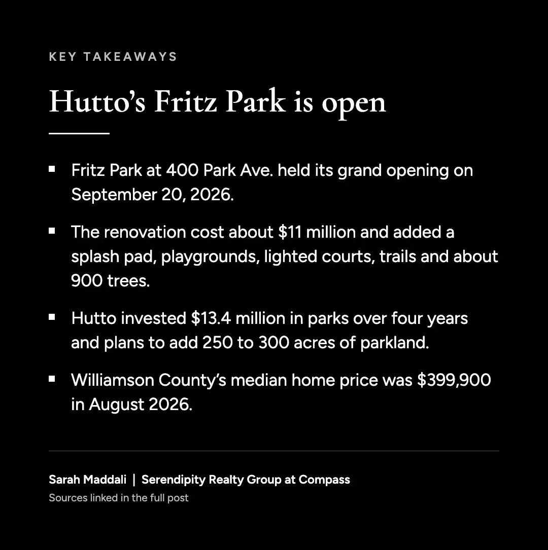 Key takeaways on Hutto's renovated Fritz Park