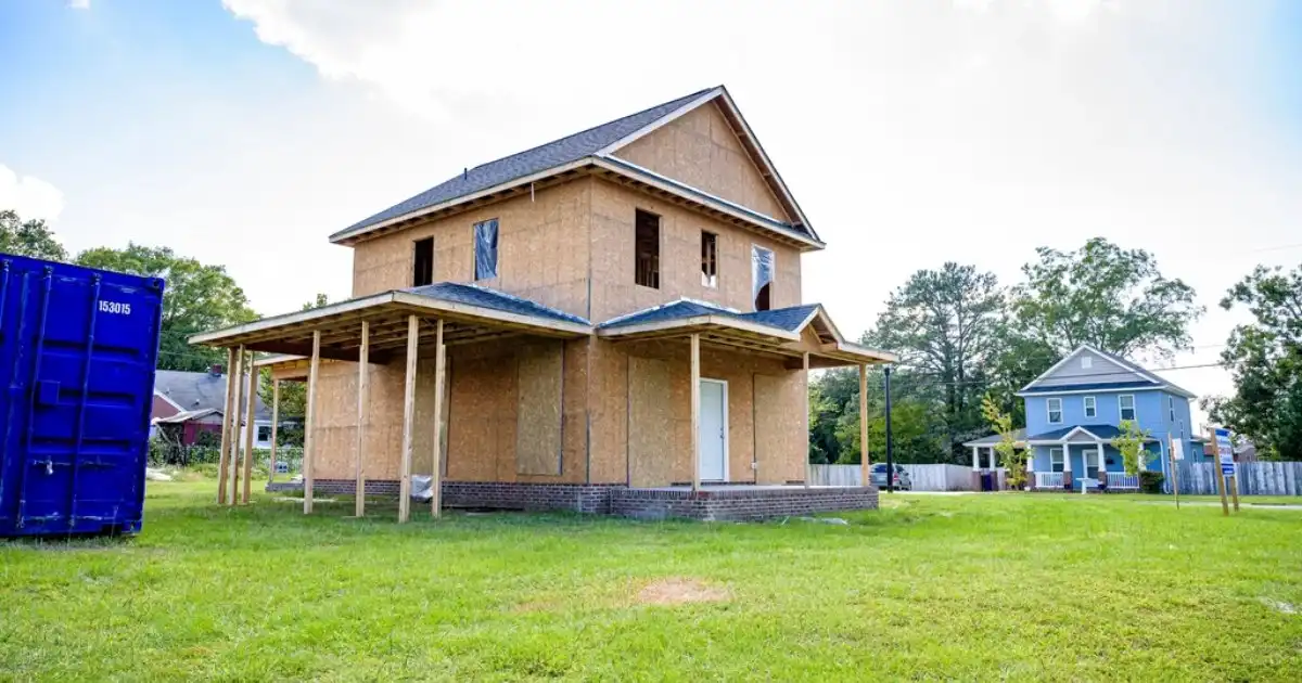 New wood-frame house under construction