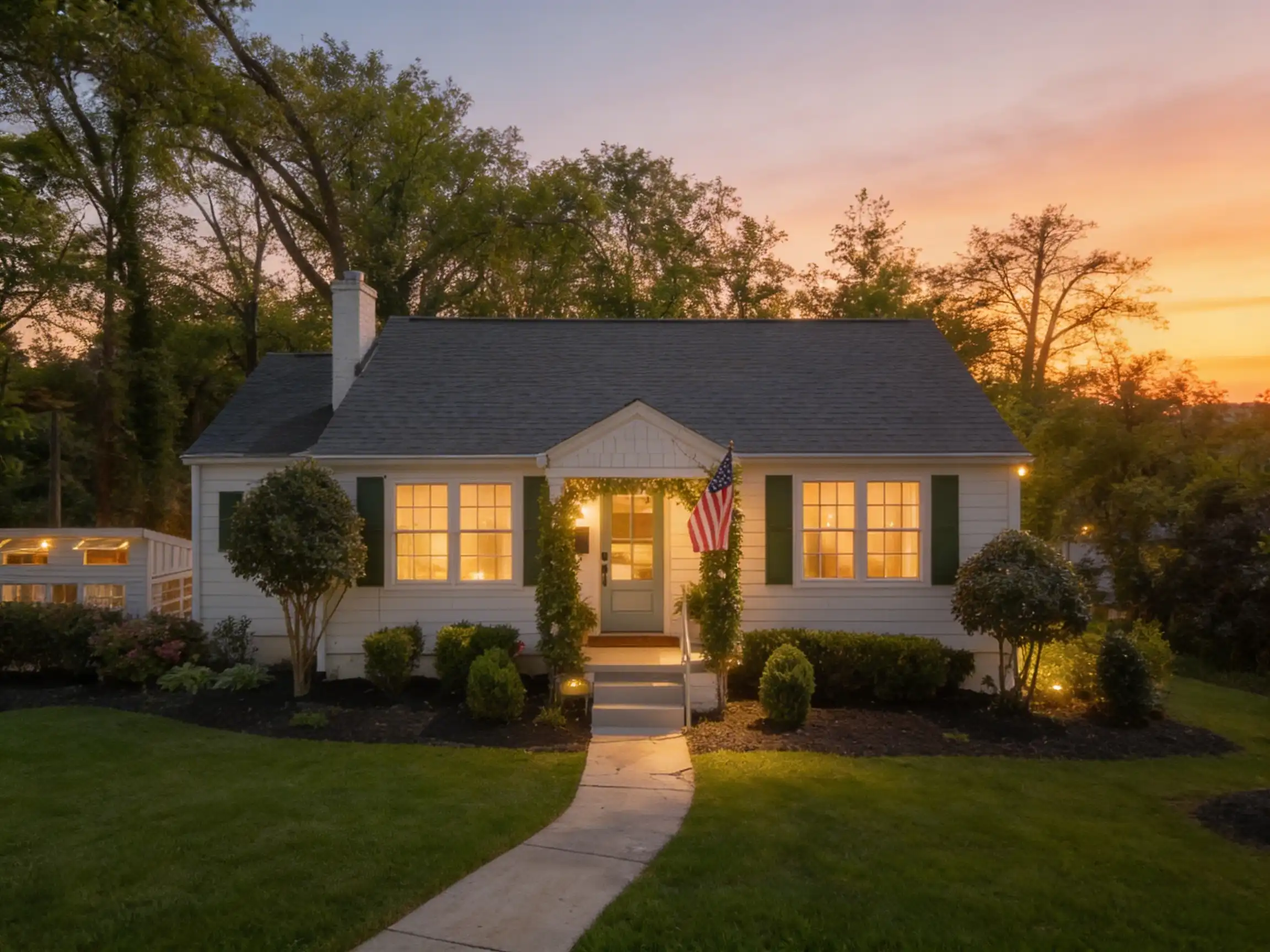 A Greenville, SC home at twilight. 