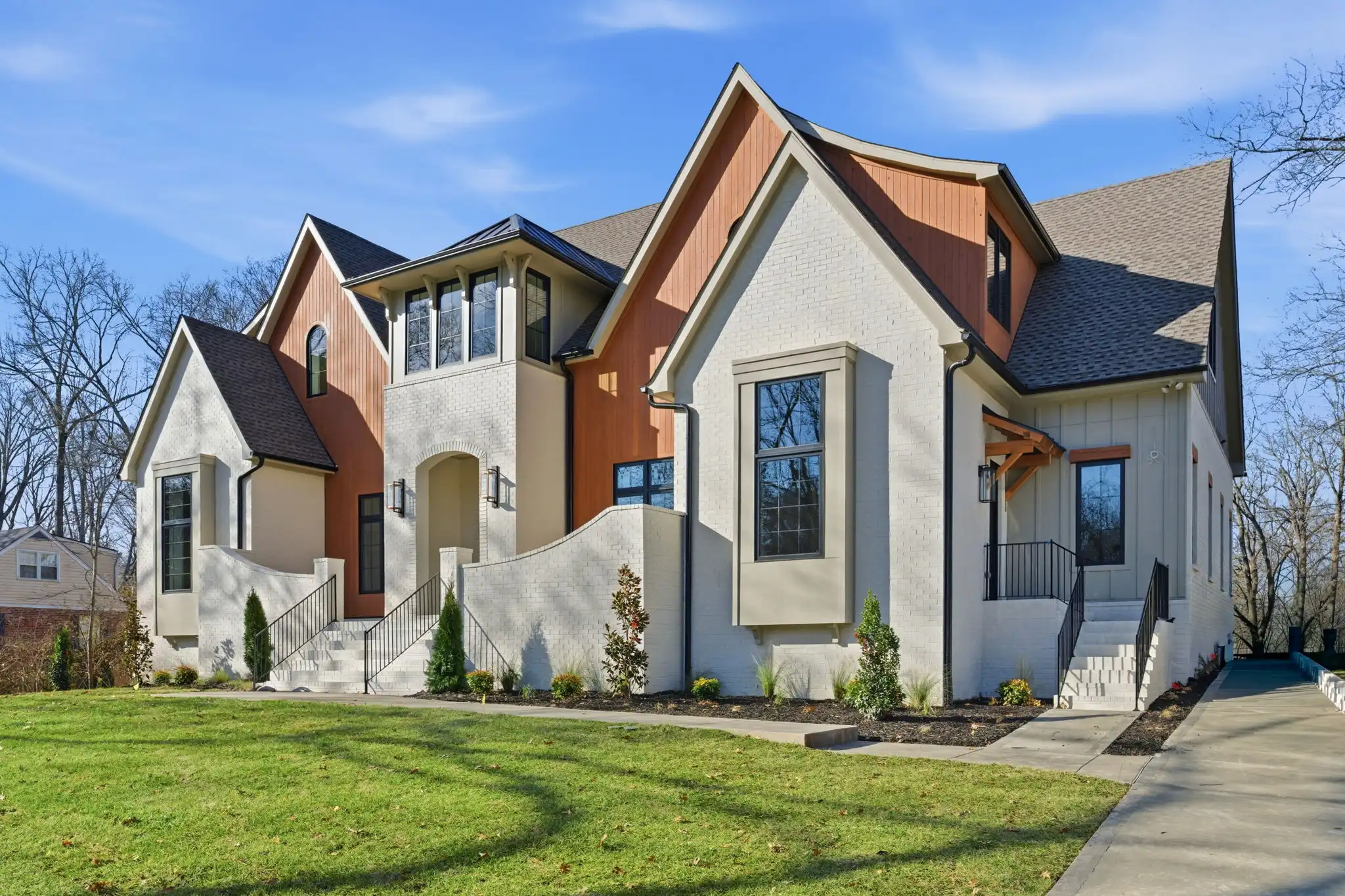 New construction home at 605 Brook Hollow Road West Meade Nashville TN with pool and four car garage