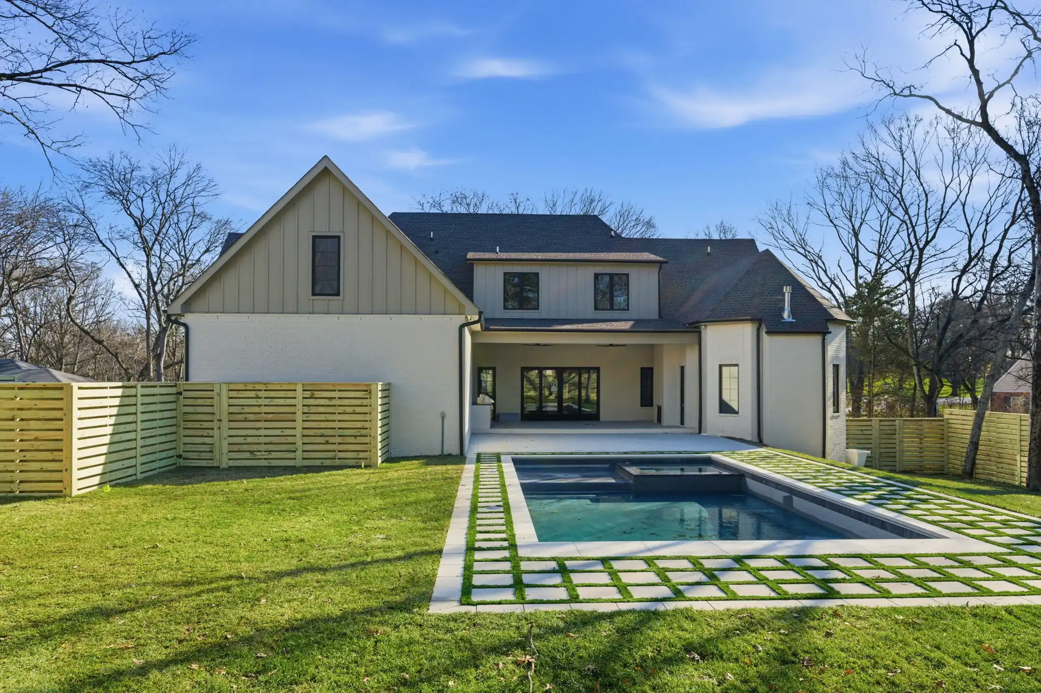 New construction home at 605 Brook Hollow Road West Meade Nashville TN with pool and four car garage