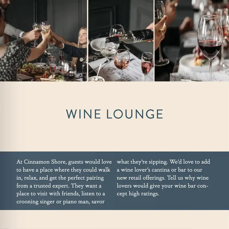 wine bar at cinnamon shore